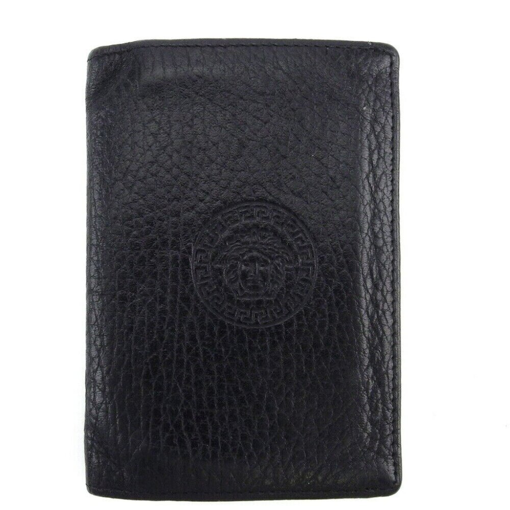 Gianni Versace Card Case Medusa Leather Authentic USED